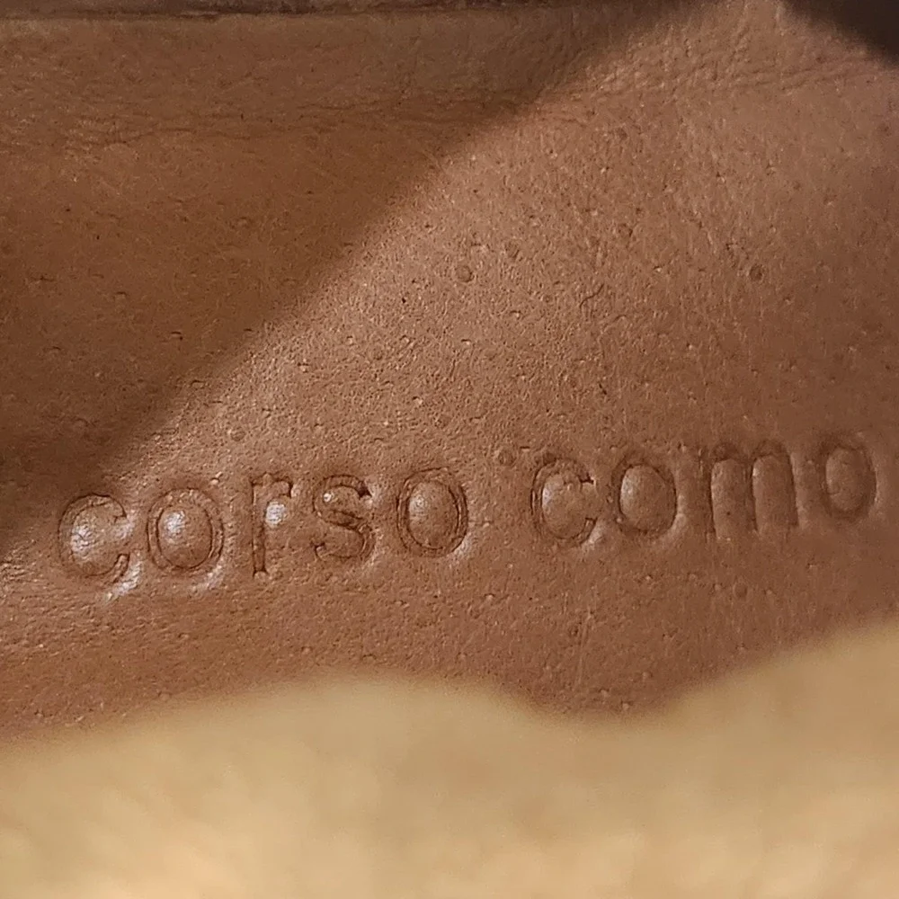 Corso Como Boots Womens Size 6 Black Leather Knee High Riding Zip Block Heel‎